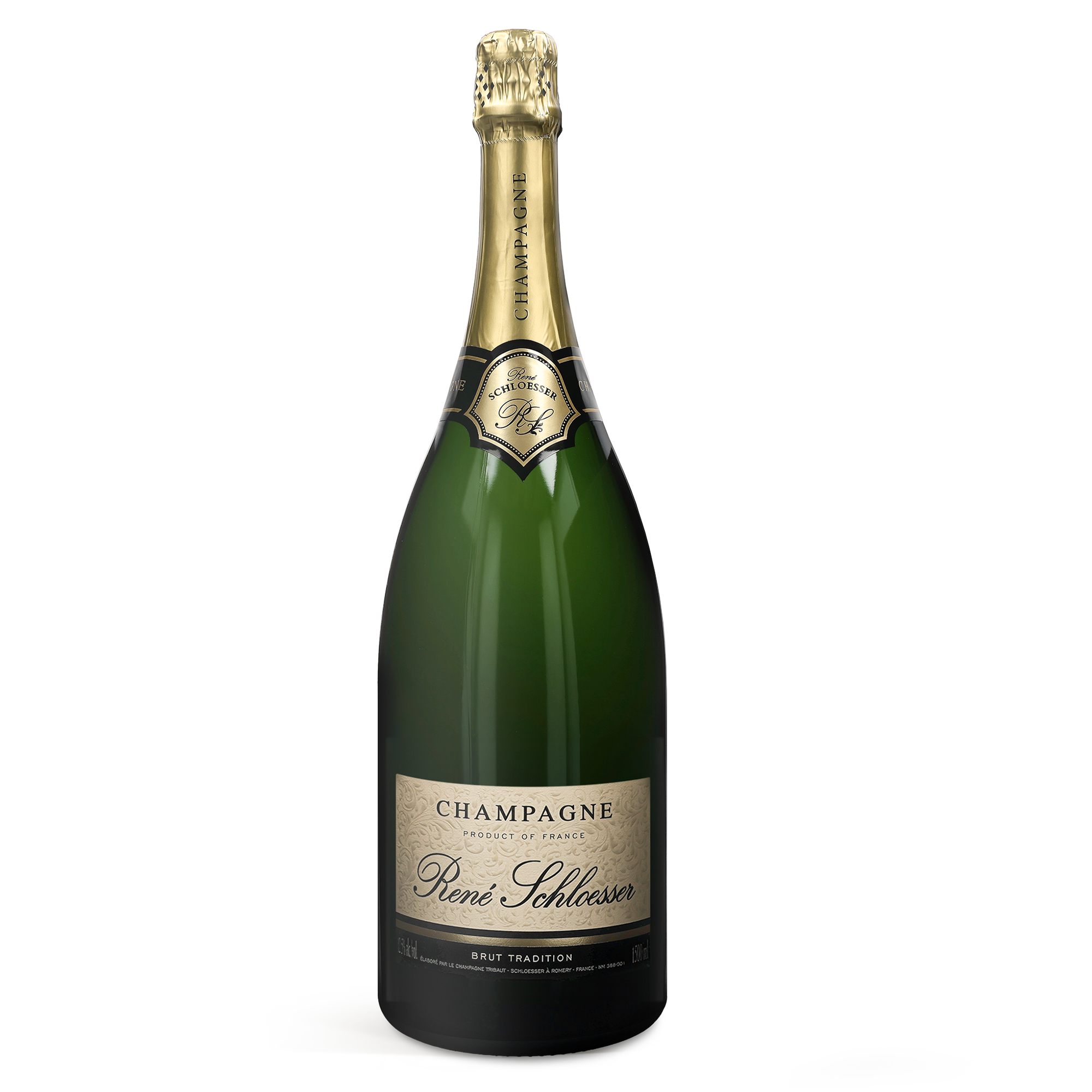 Personalised champagne gift - René Schloesser Magnum - Engraved wooden case