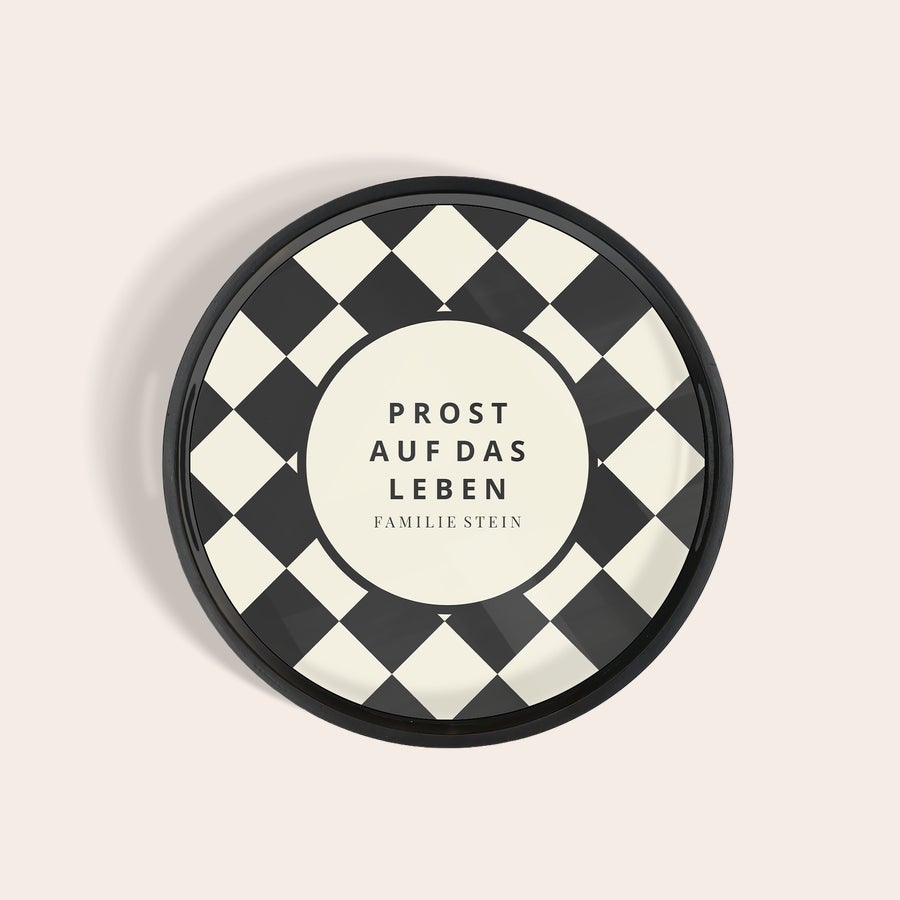 Rundes Holztablett mit Foto Rundes Holztablett mit Foto