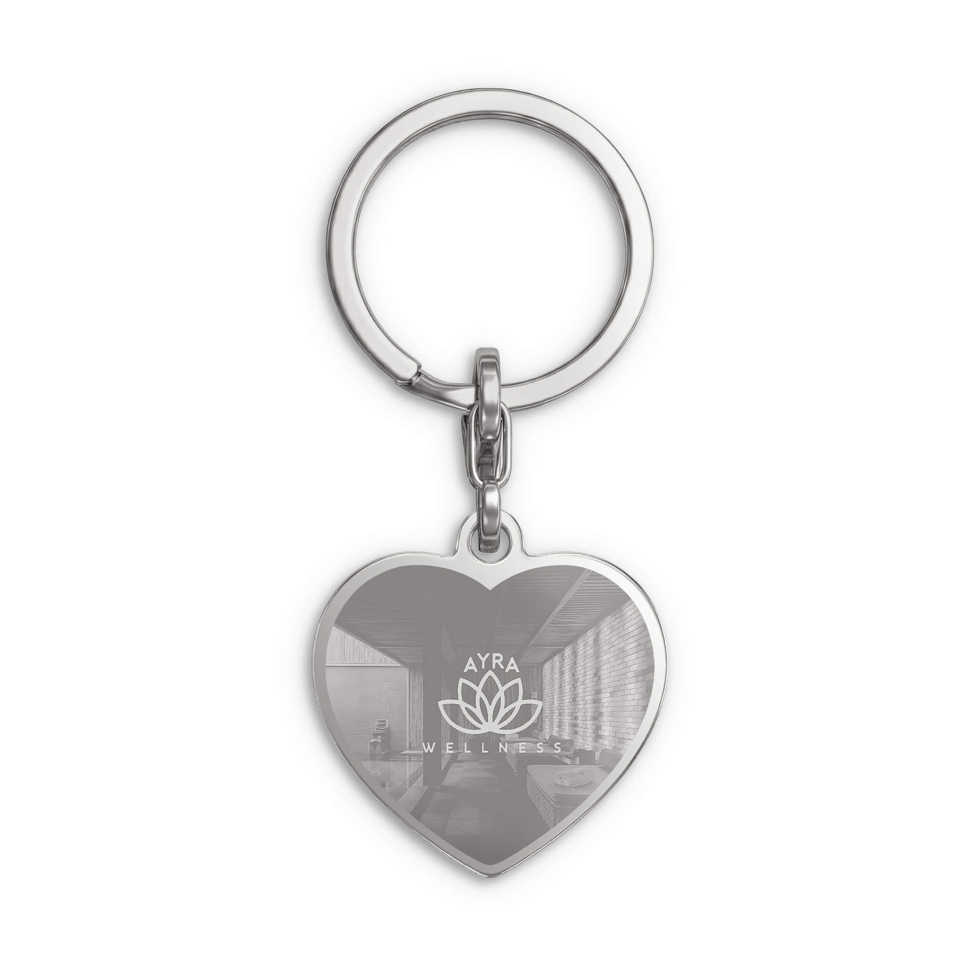 Llavero personalizado con foto - Corazón - Plata