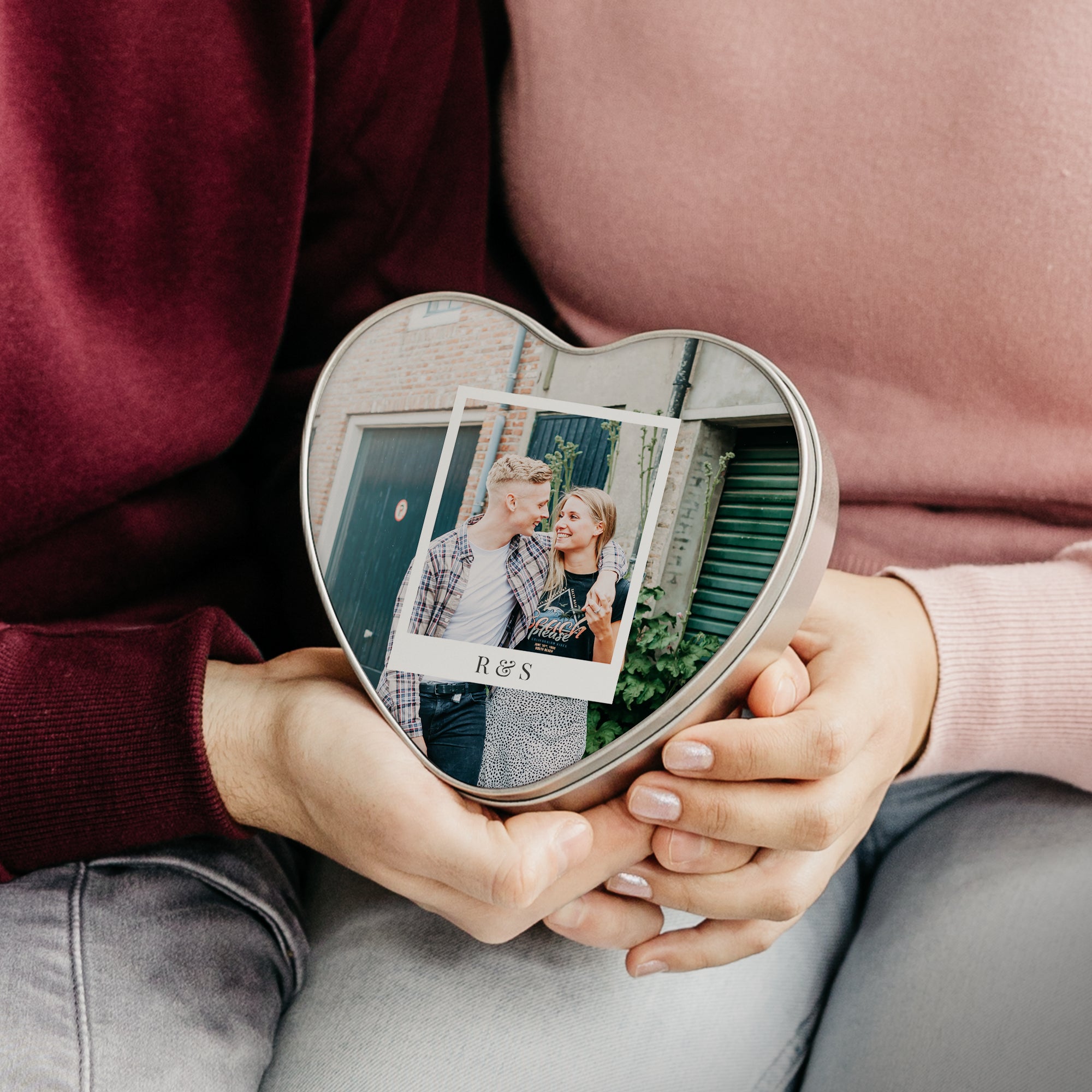 Personalised sweet tin - heart-shaped