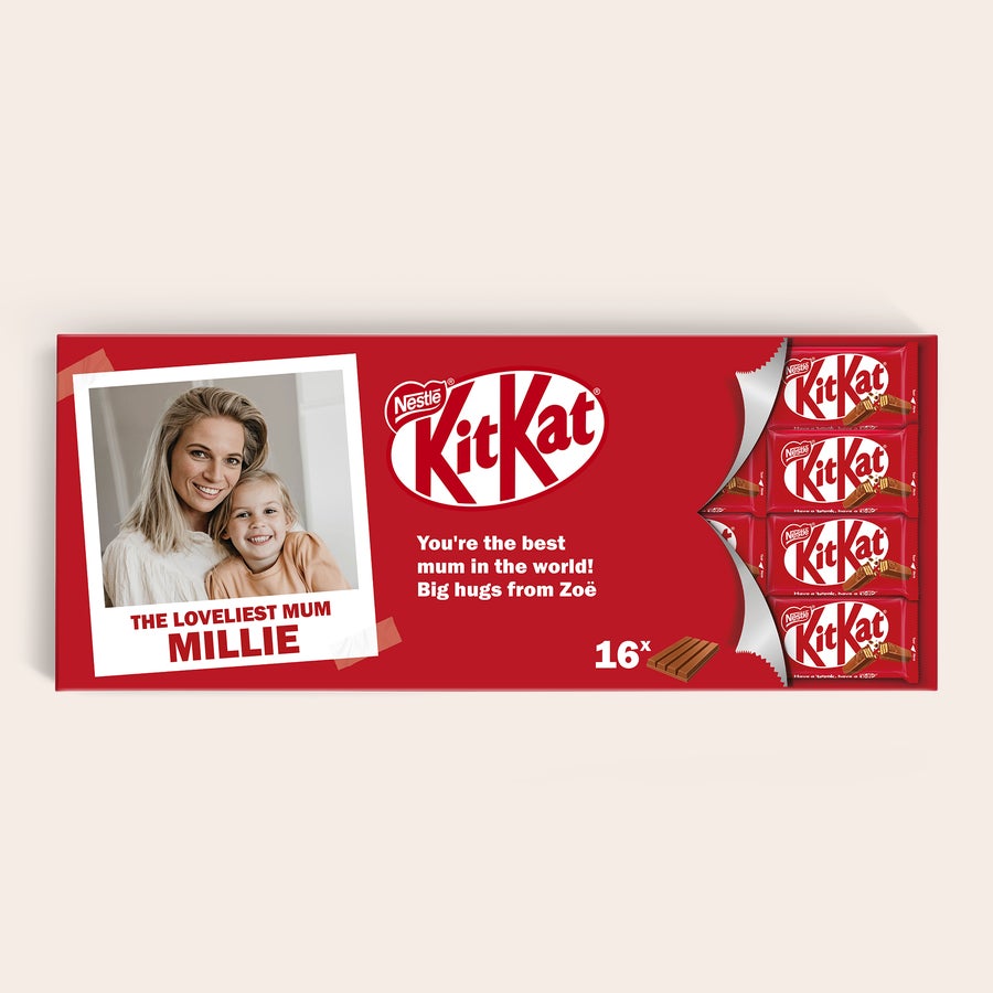 Barra de chocolate personalizada XL - KitKat Surpreenda com esta barra de chocolate KitKat XL, personalizada com foto e mensagem impressas