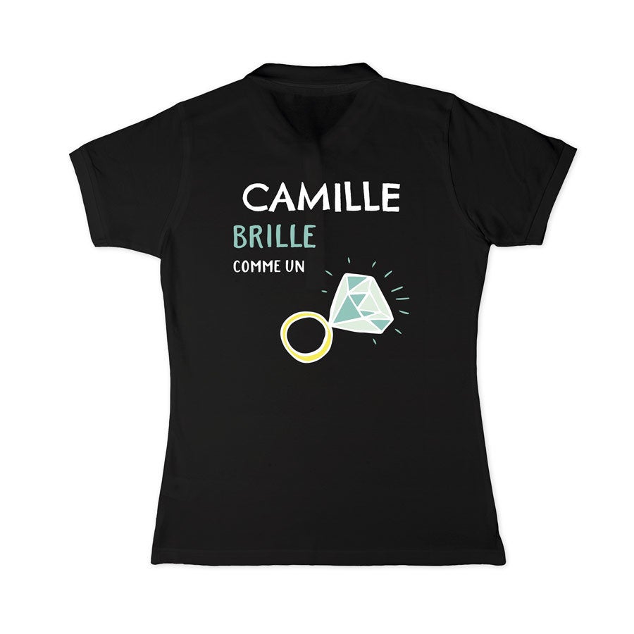 Polo personnalisé femme - Noir - XXL