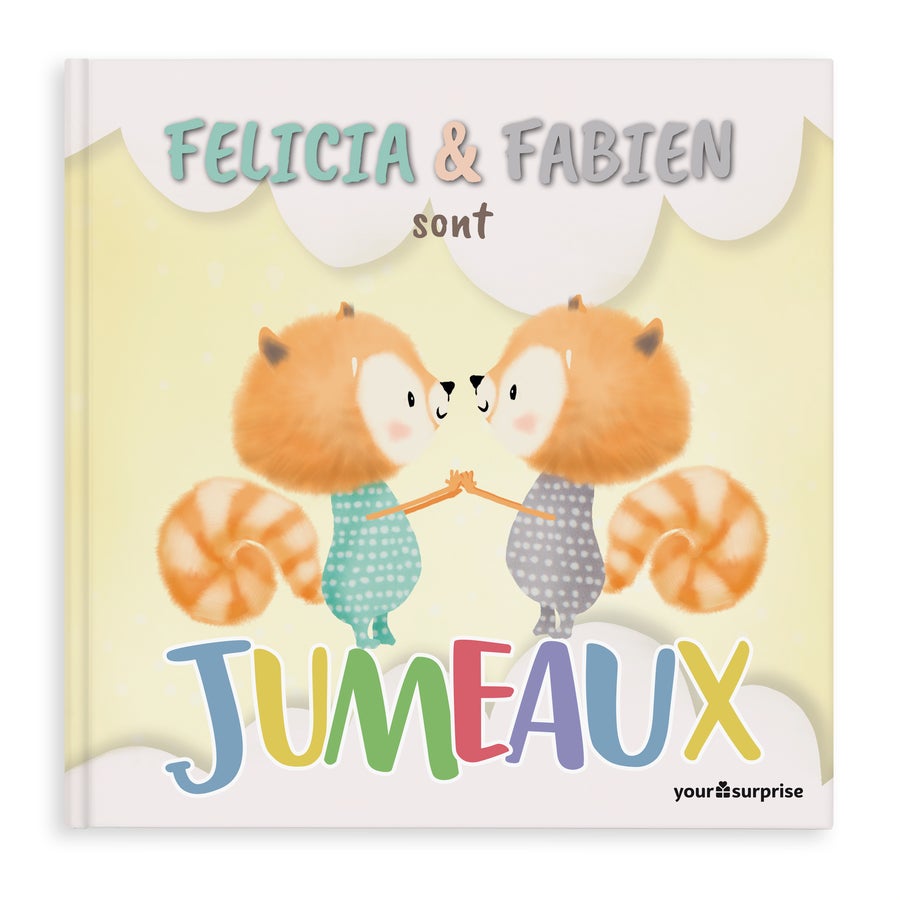 Jumeaux ou Triplés - Livre personnalisé Livre personnalisé Célébrez la naissance Felicia & Fabien sont Jumeaux avec deux bébés pandas roux