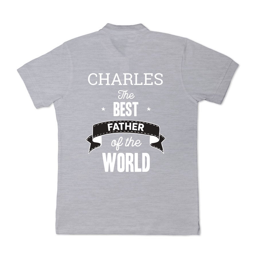 Personalised polo t-shirt - Men - Grey - L