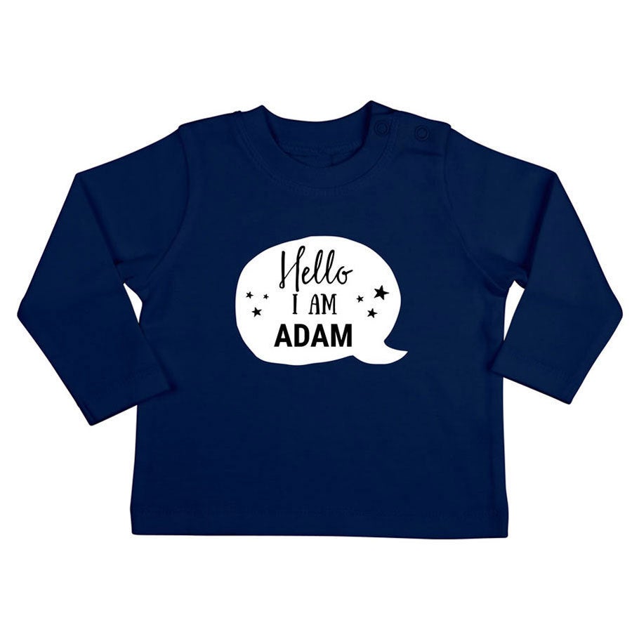 T-shirt dziecięcy z nadrukiem - długi rękaw - 62/68