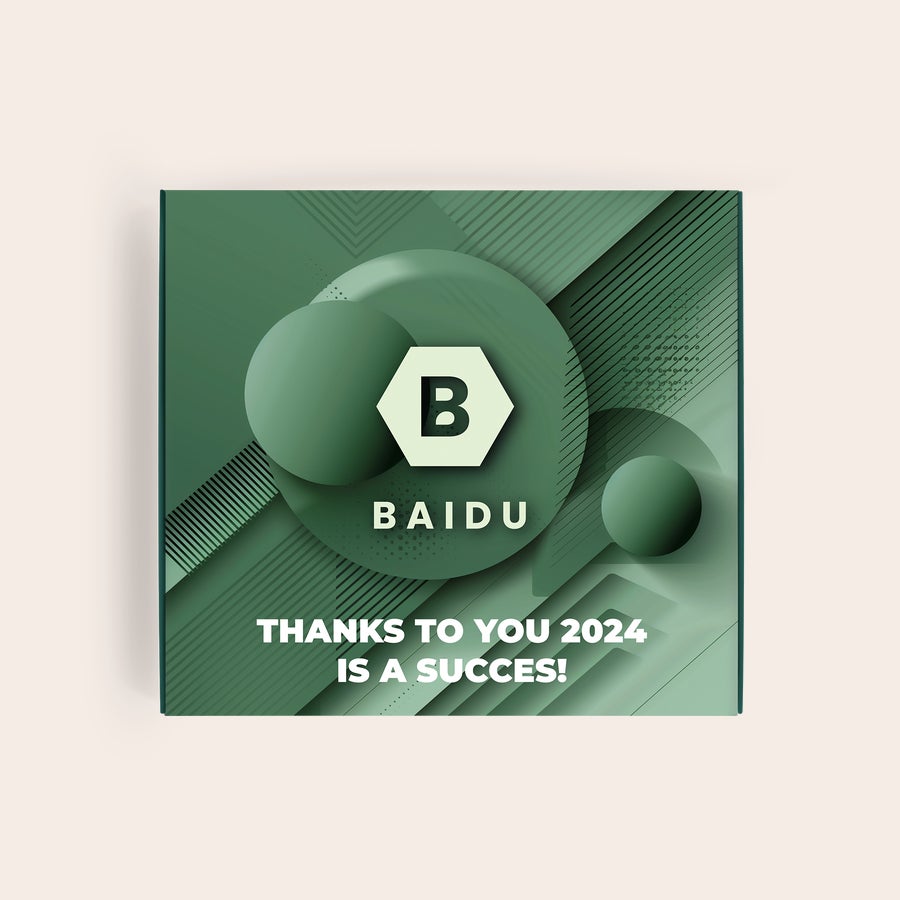 Praline Milka Natale Confezione regalo Milka personalizzata verde a tema Baidu con messaggio stampato per Natale