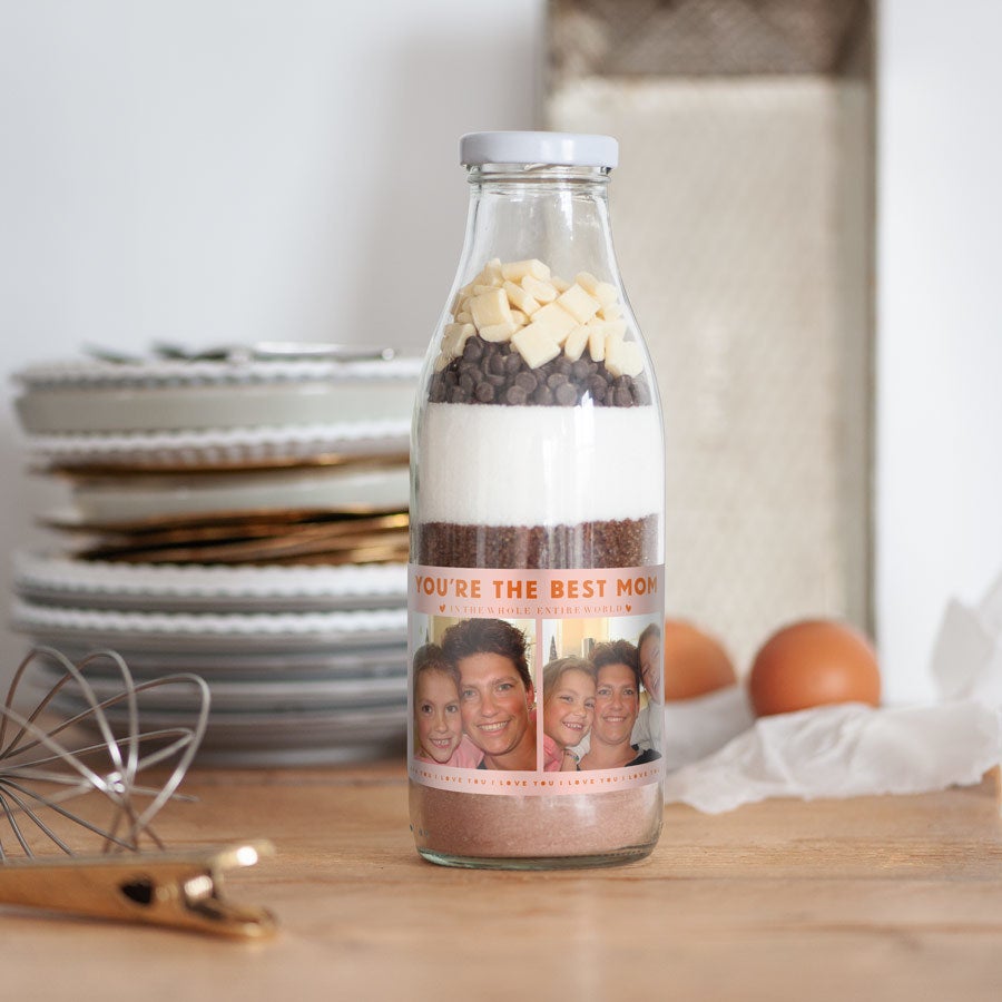 Kakemiks i flaske til morsdagen - Sjokolade-brownies med ekstra sjokolade