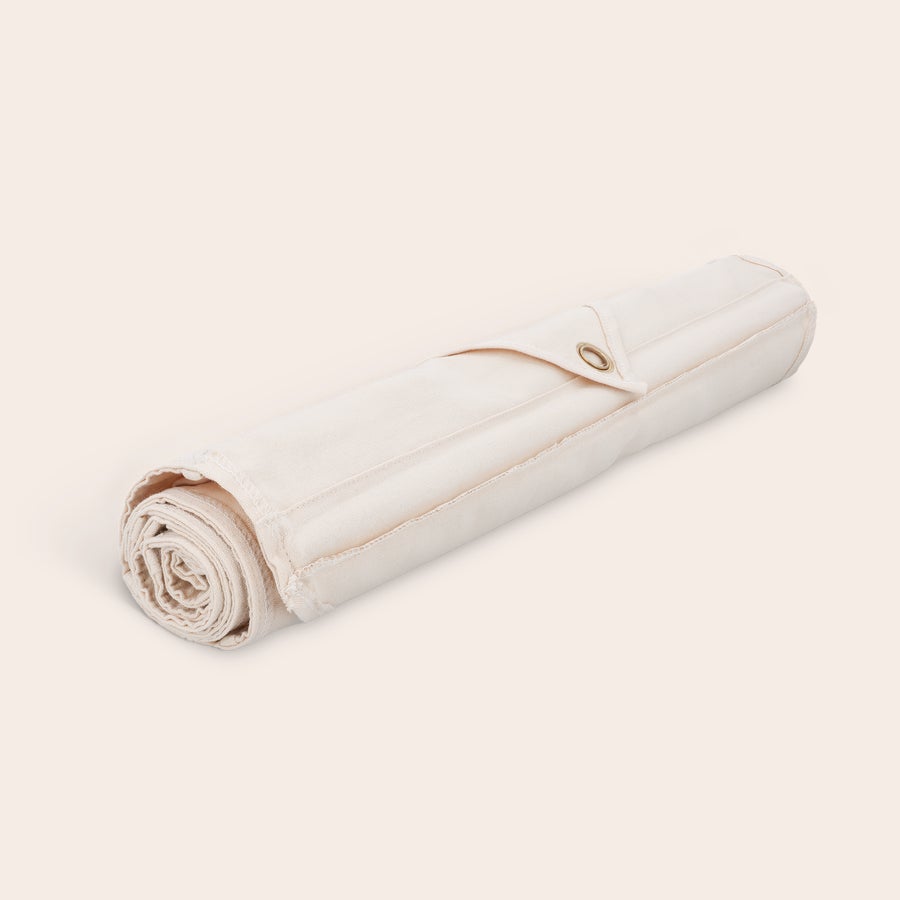 Organizador de bolsillo de tela Organizador de bolsillo de tela enrollado, color crema, con ojales metálicos. ¡Organízate con un organizador de bolsillo de tela personalizado!