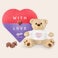 Teddybeer met Milka hart Teddybeer met Milka hart