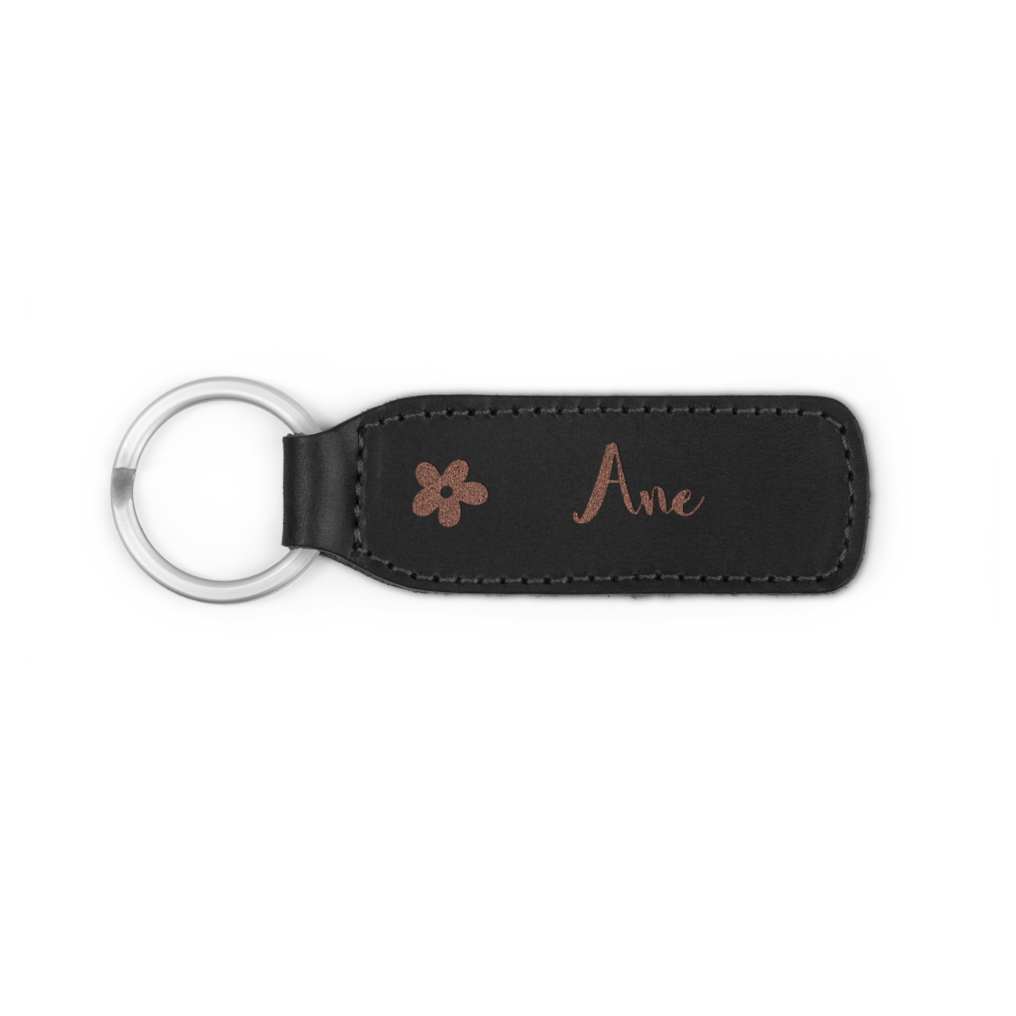 Skinn nøkkelringer med tekst