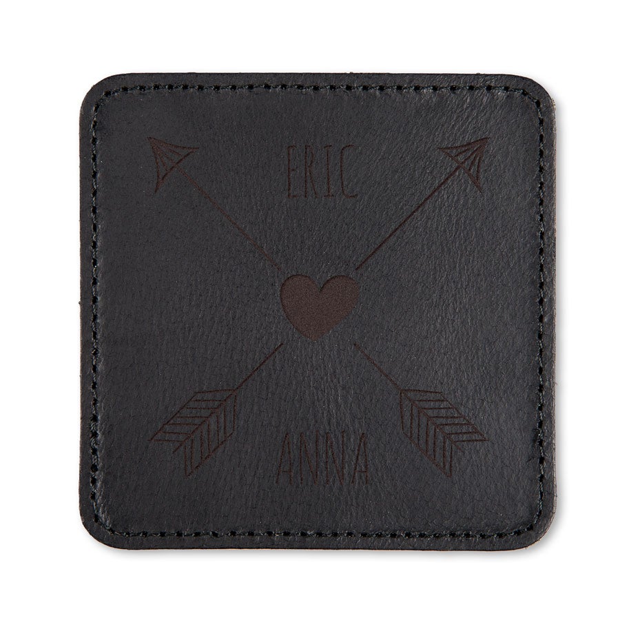Dessous de verre personnalisés - en cuir