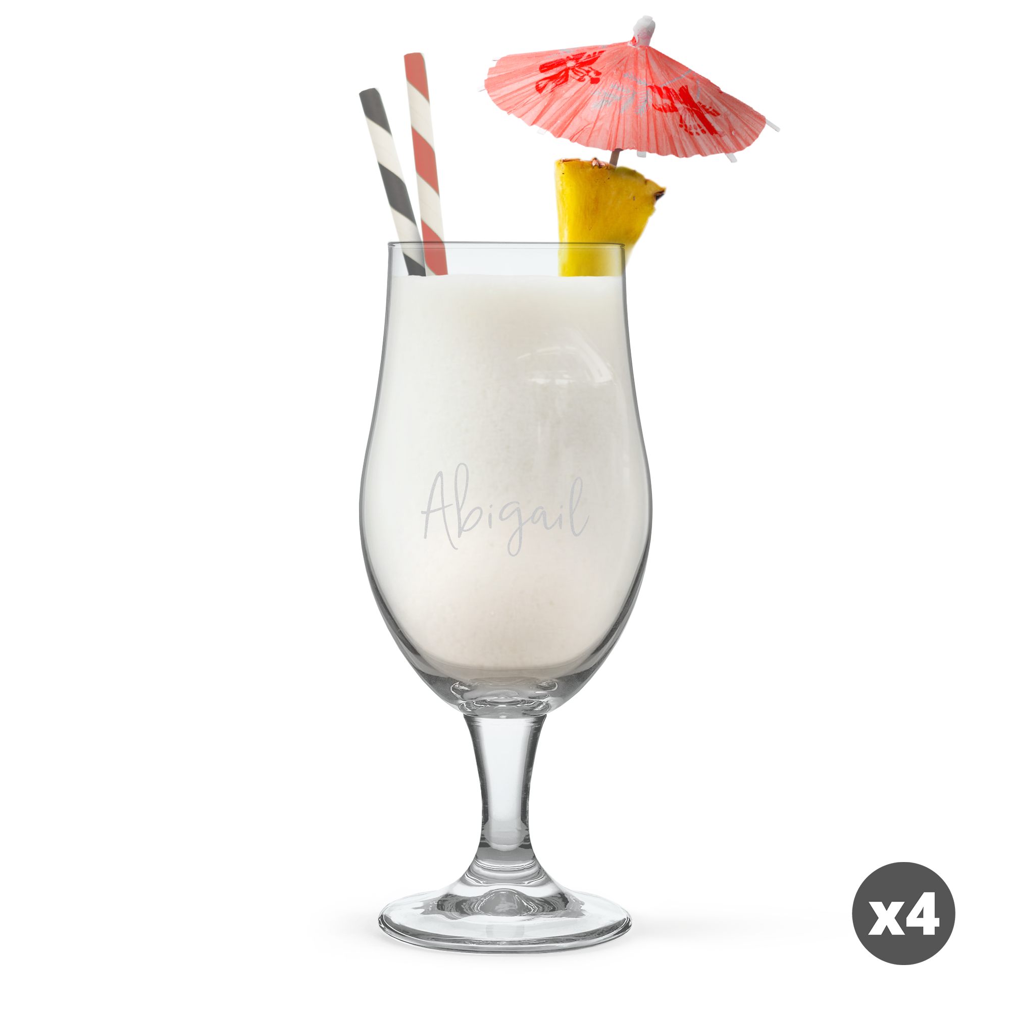 Kaiverrettu cocktail-lasi - Pina Colada - 4 kpl