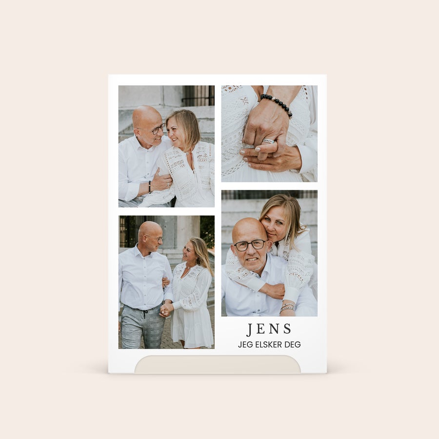 Kneipp Men gaveæske Kneipp hudpleje gaveæske til mænd med et personligt fotocollageprint og teksten "JENS JEG ELSKER DEG"