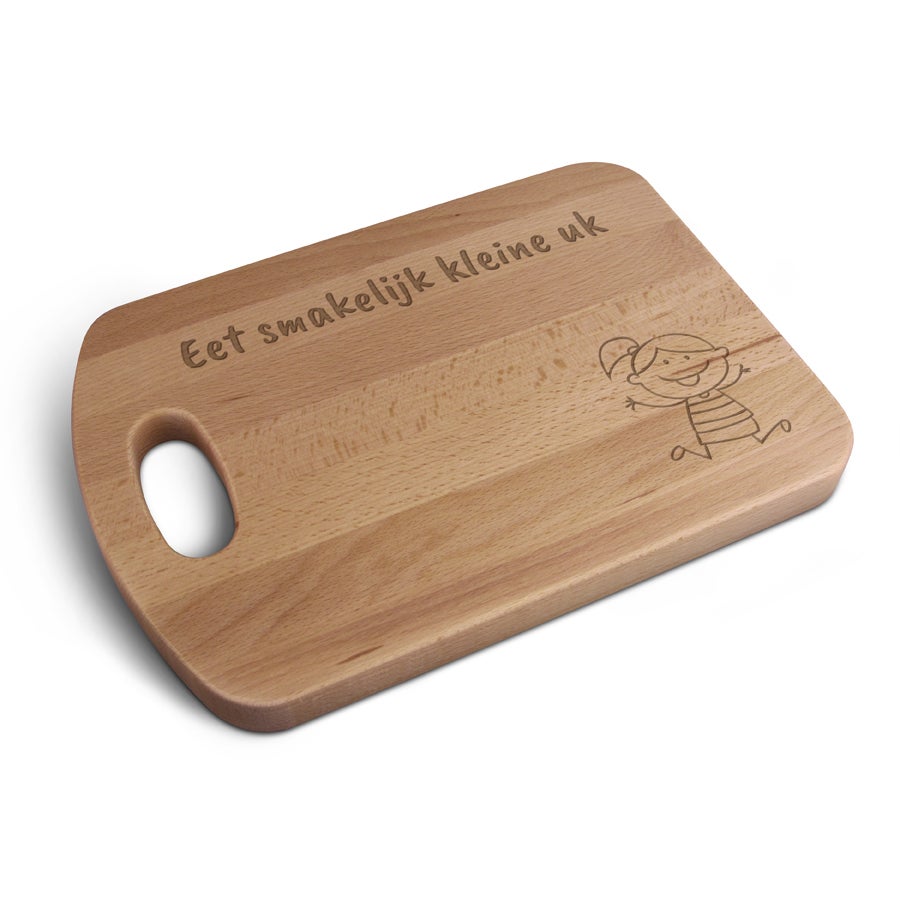 Houten broodplank graveren - M