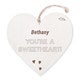 Wooden Valentine heart with text engraving