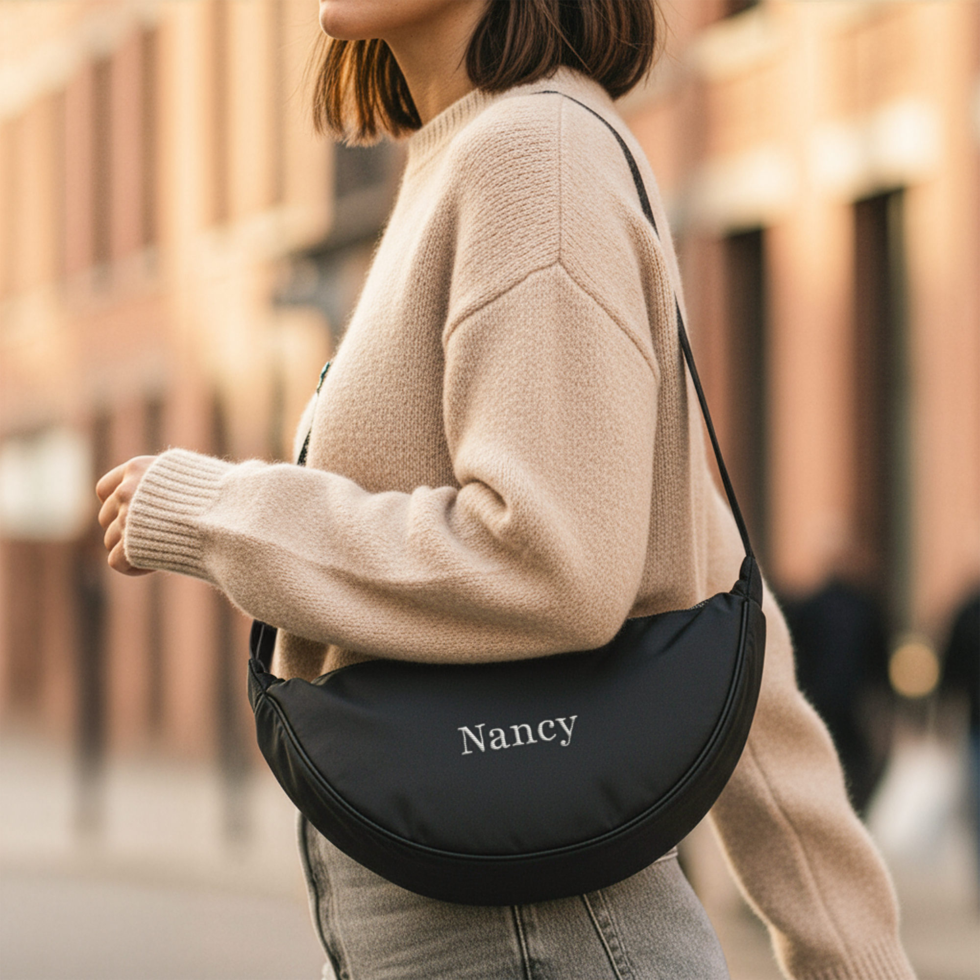 Personalised puffer crossbody bag