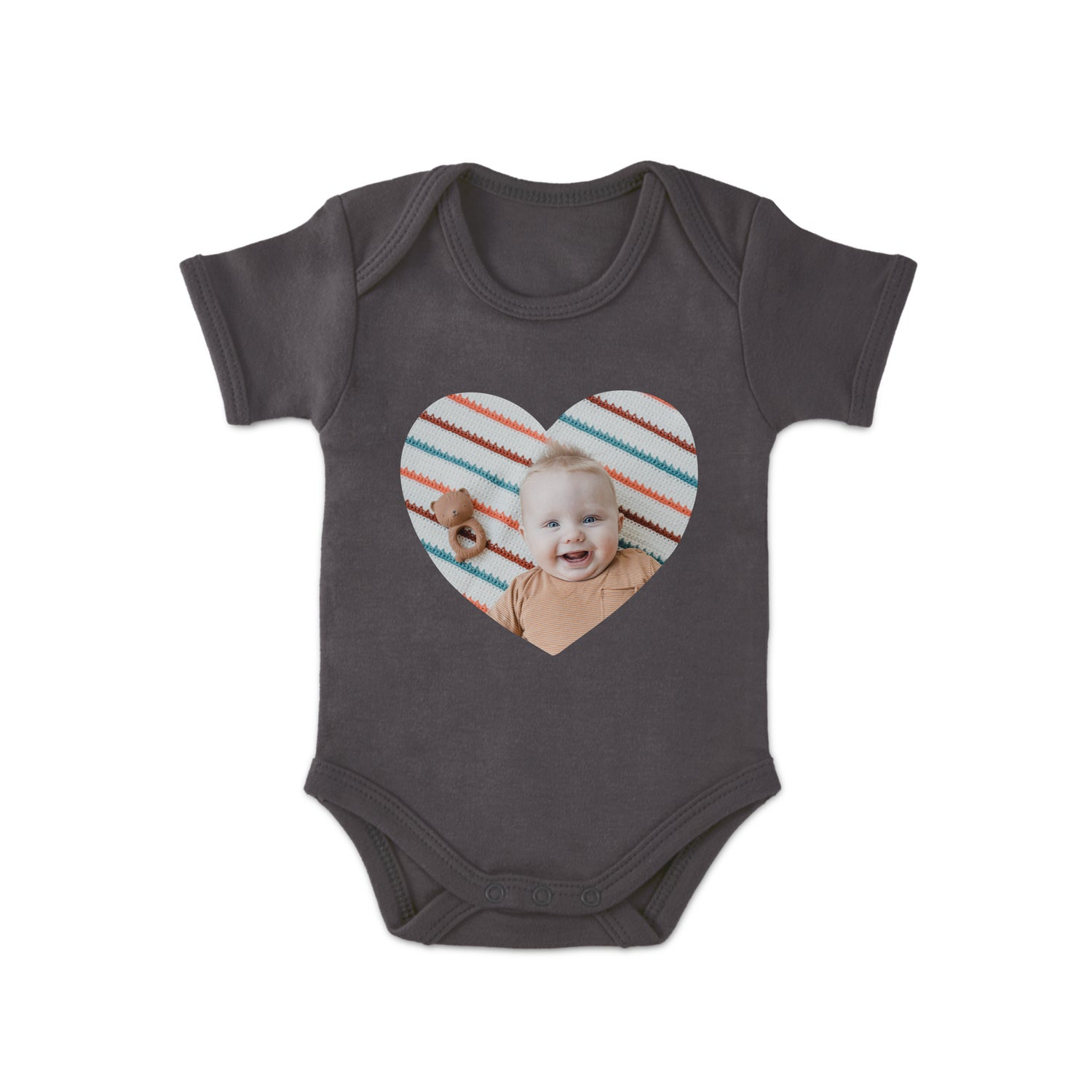 Personalizowane �pioszki - kr�tki r�kaw - szare - 74/80