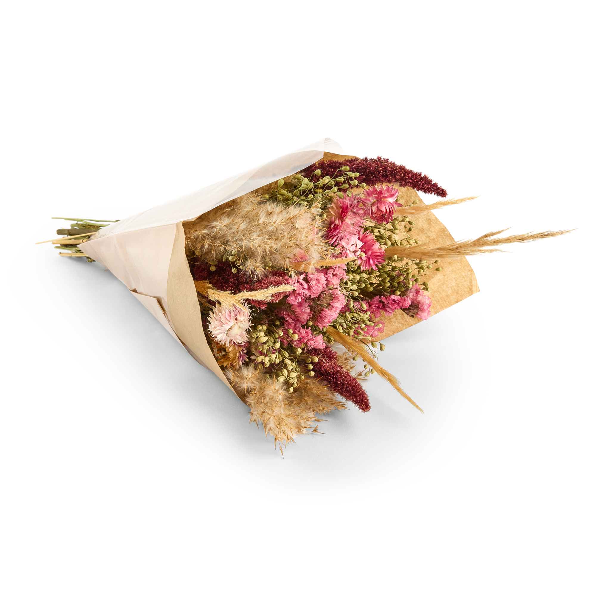 Kuivakukkakimppu yksilöitävällä kortilla