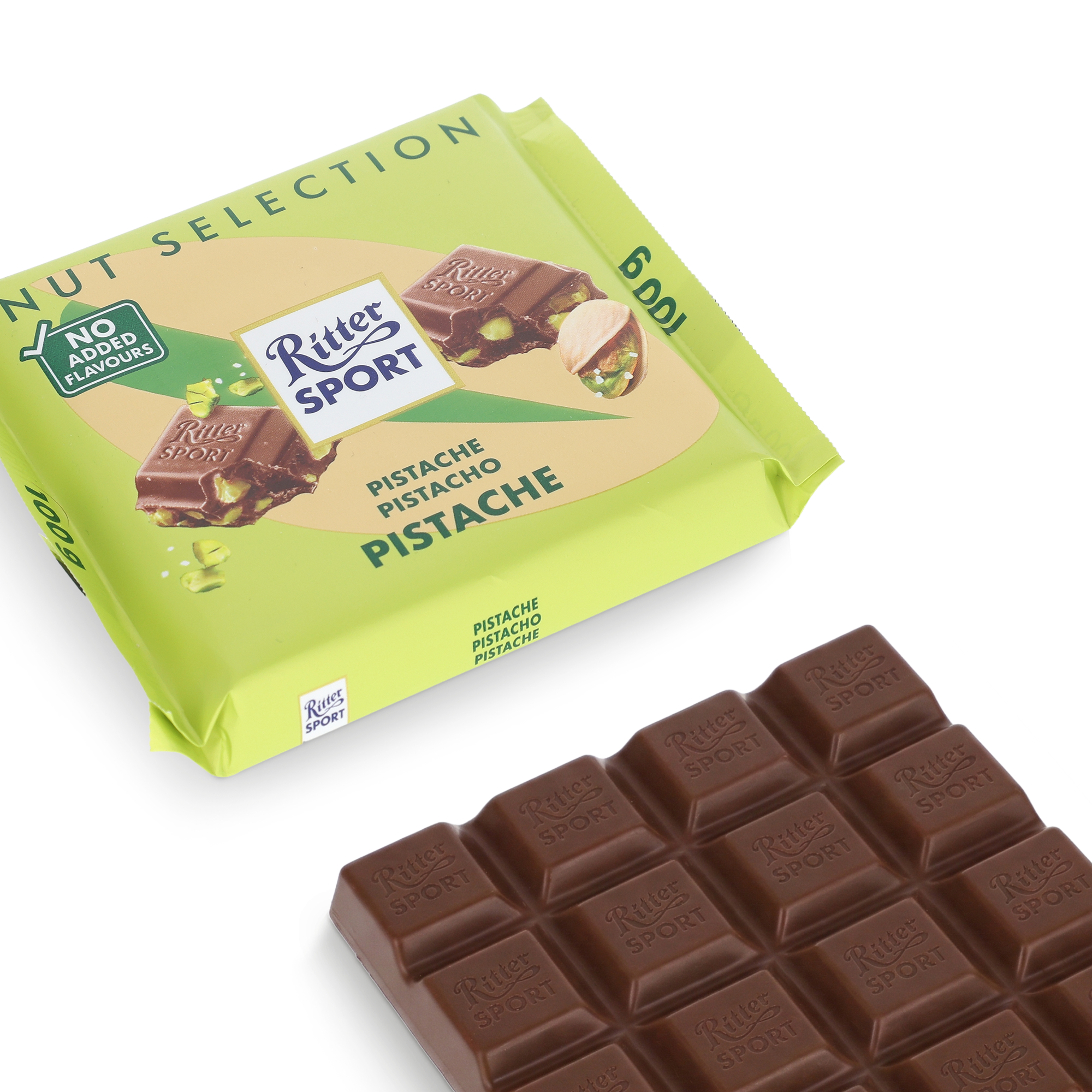 Chocolat Ritter Sport personnalisé - Pistache avec emballage cadeau personnalisable imprimé