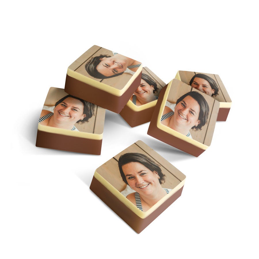 Chocolade bonbons met foto Chocolade bonbons met foto