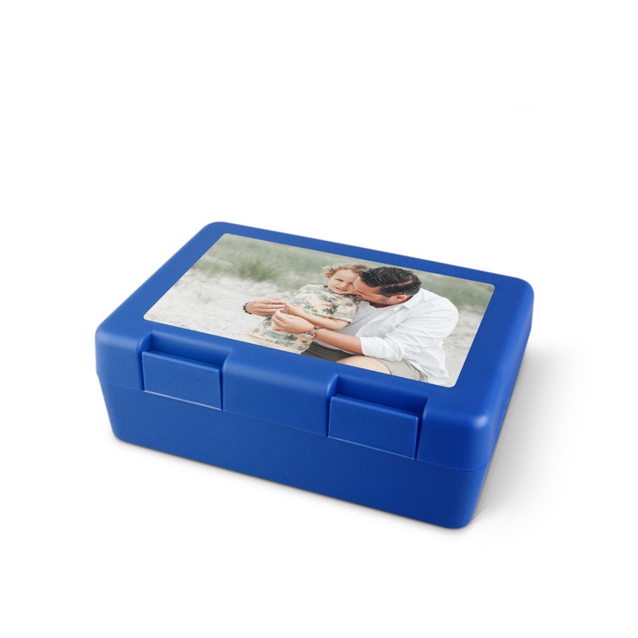 Vaderdag broodtrommel bedrukken - Blauw Vaderdag broodtrommel bedrukken - Blauw