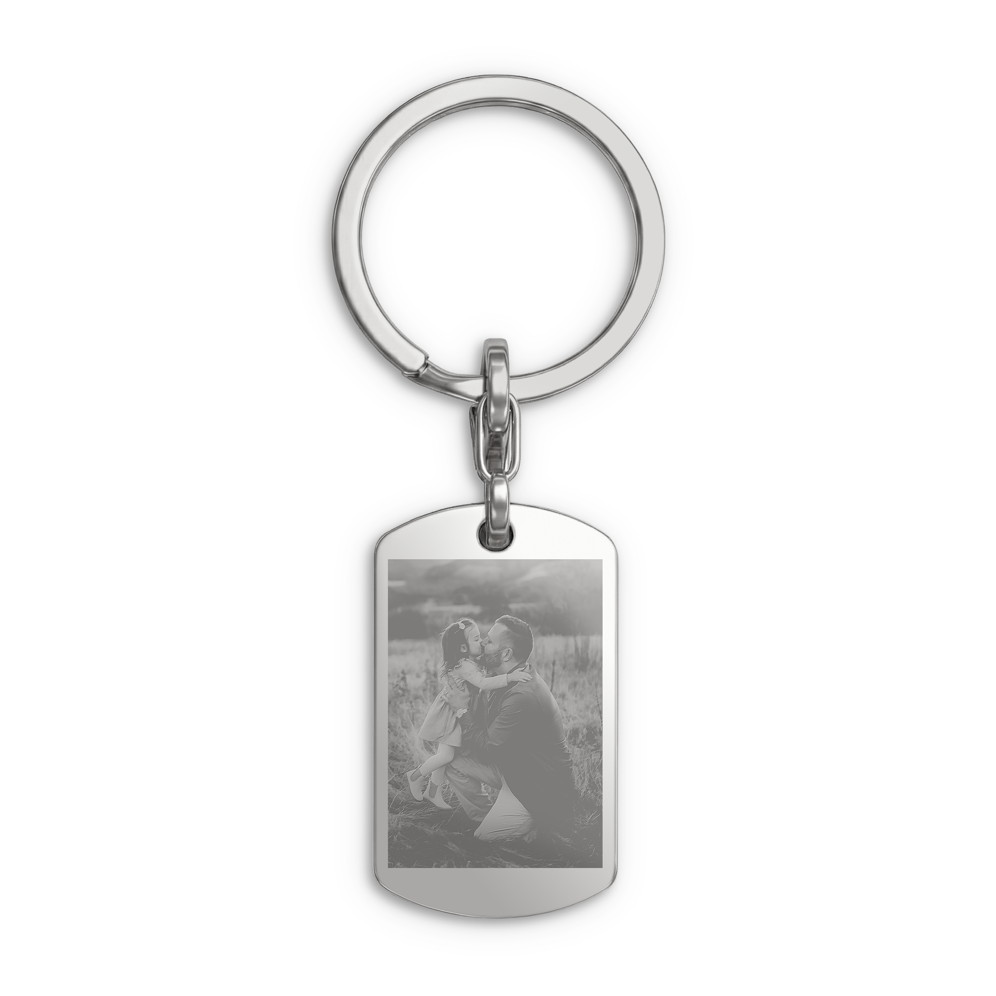 Személyre szabott fényképes kulcstartó - Dog tag - Ezüst