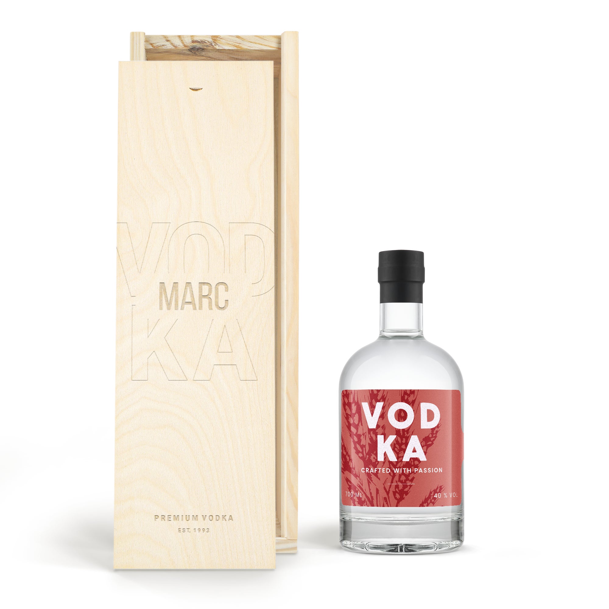 Wódka YourSurprise w w grawerowanej skrzynce z nadrukiem