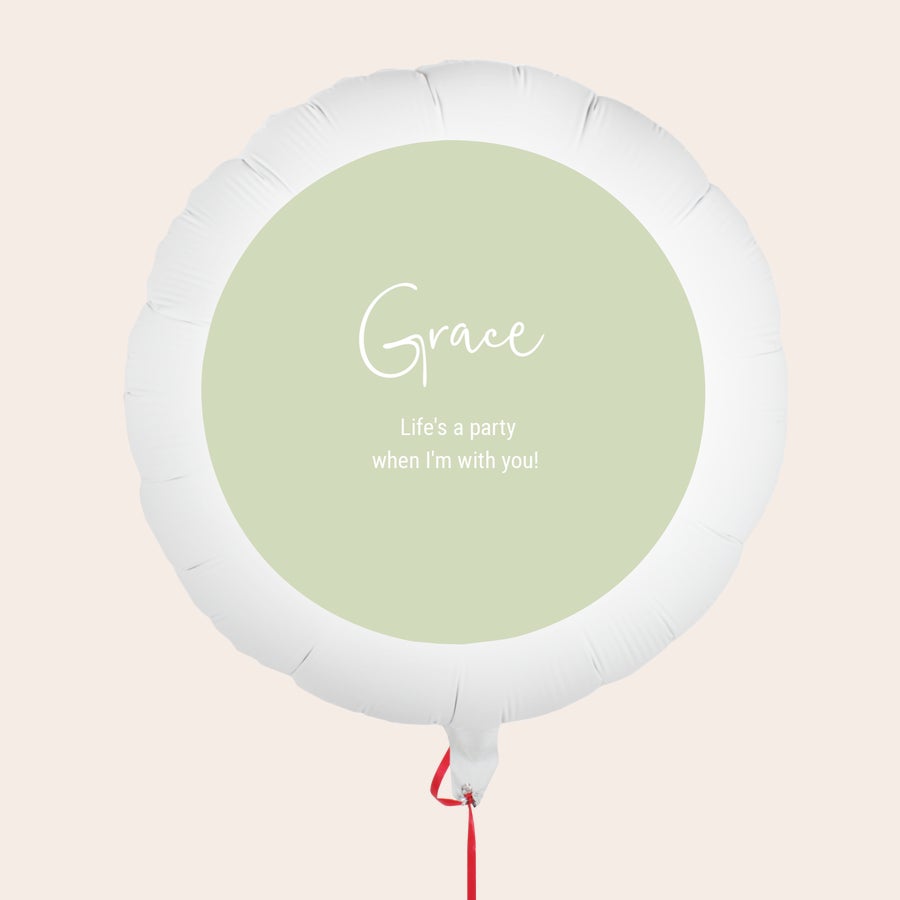 Ballon med billede og tekst Ballon med billede og tekst