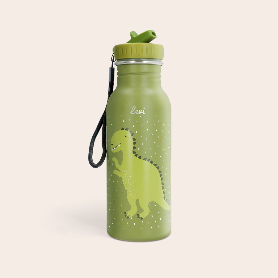 Trixie živali iz steklenice Zelena personalizirana Trixie steklenica za vodo z imenom Levi in motivom dinozavra.