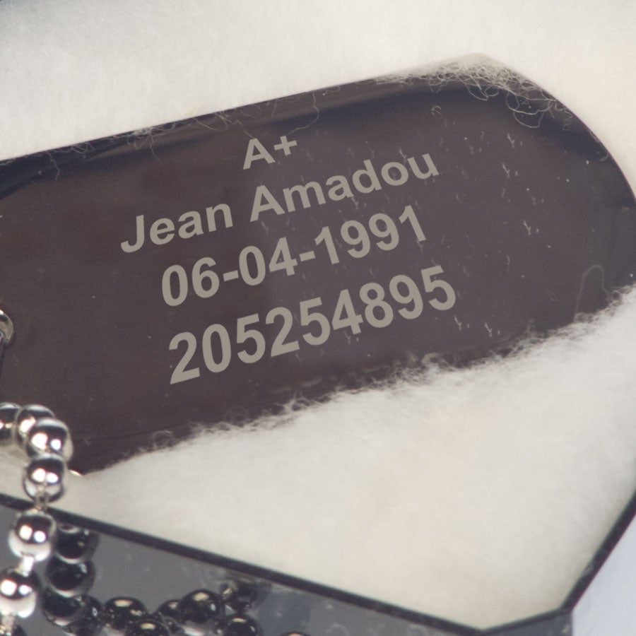 Plaque militaire - Dog tag - Argent