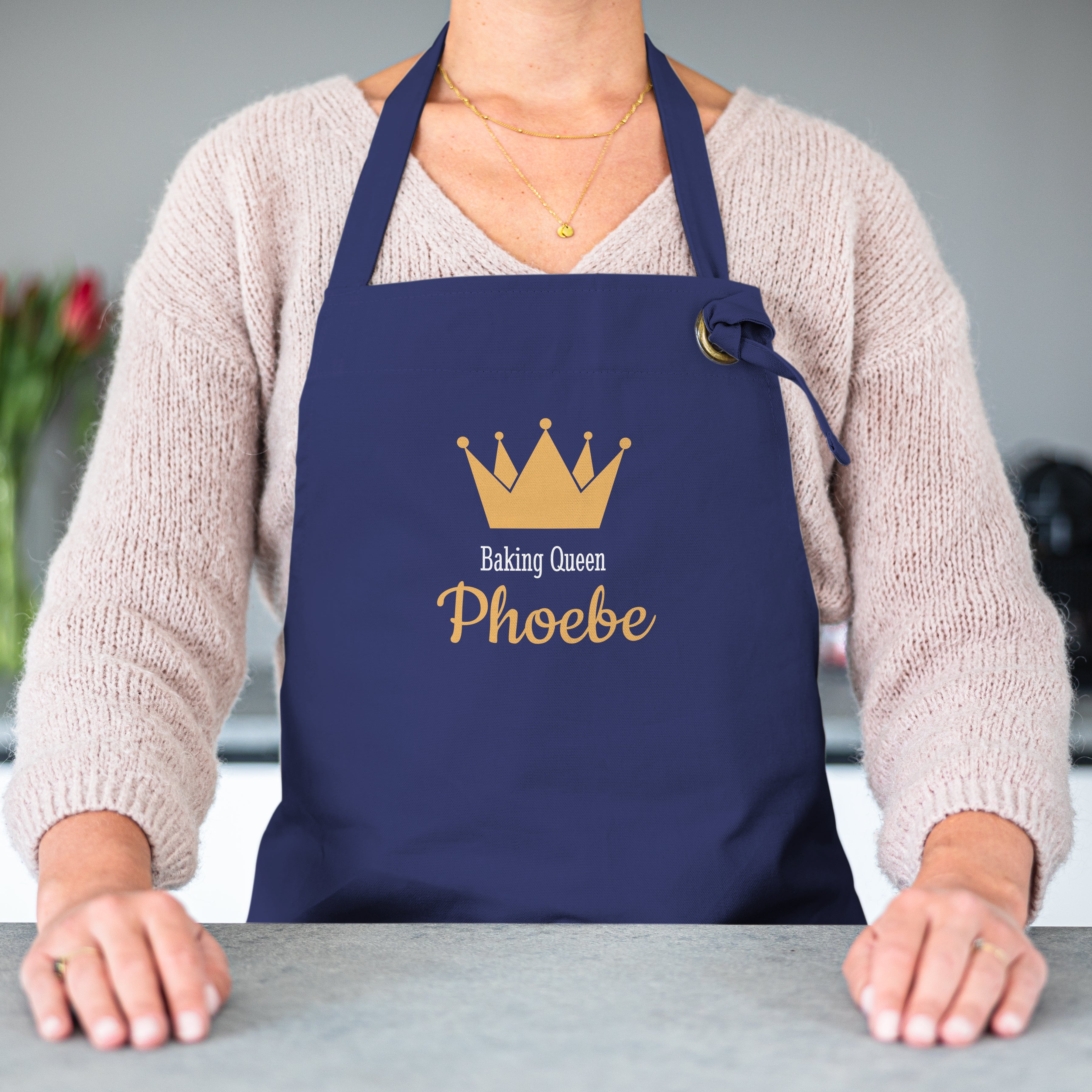 Personalised Kitchen Apron - Blue