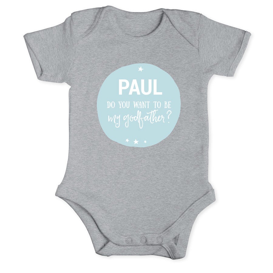 ¿Serás mi padrino - onesie - Gris - 50/56
