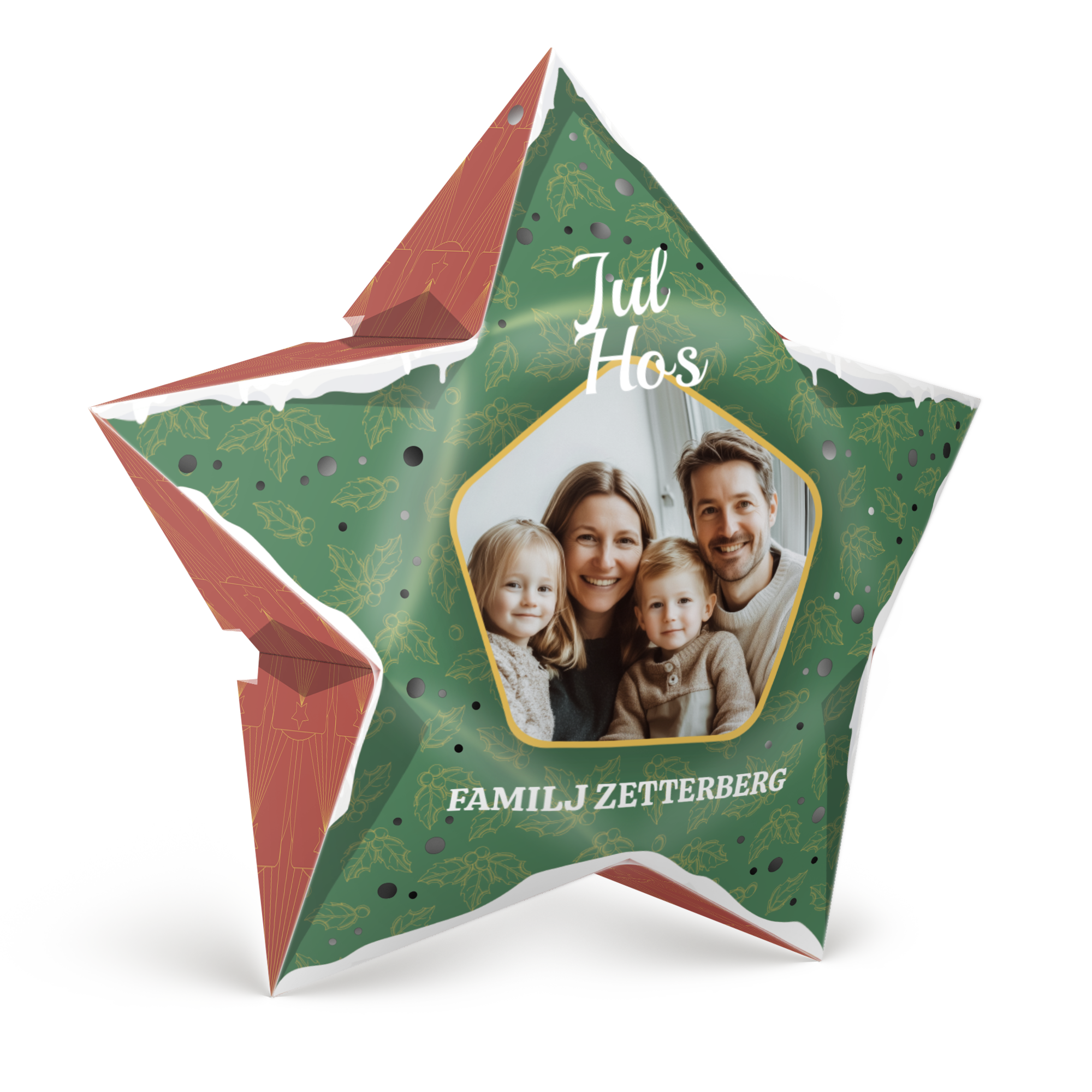 Personaliserad DIY-julstjärna i papper - 42,5 cm - Inklusive lampor