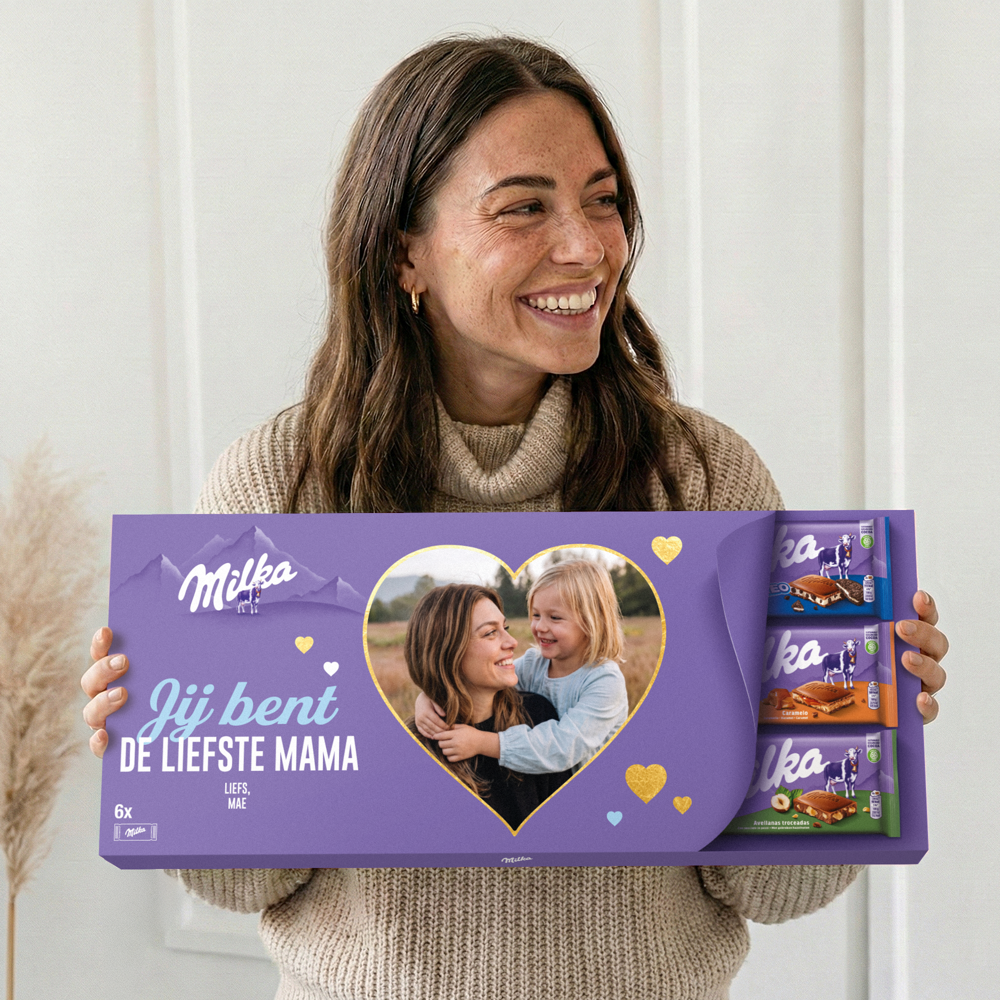 Mega Milka reep met naam en foto bedrukken