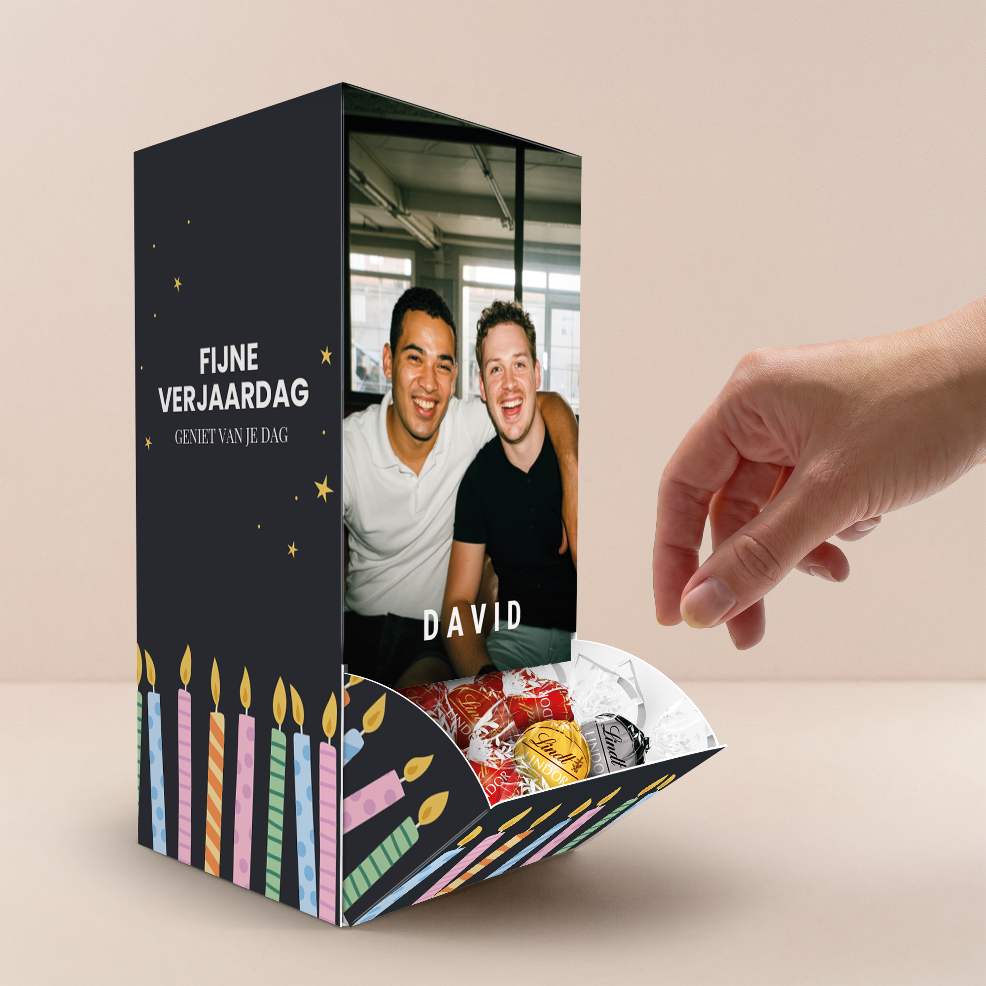 Dispenser met Lindt chocolade bedrukken