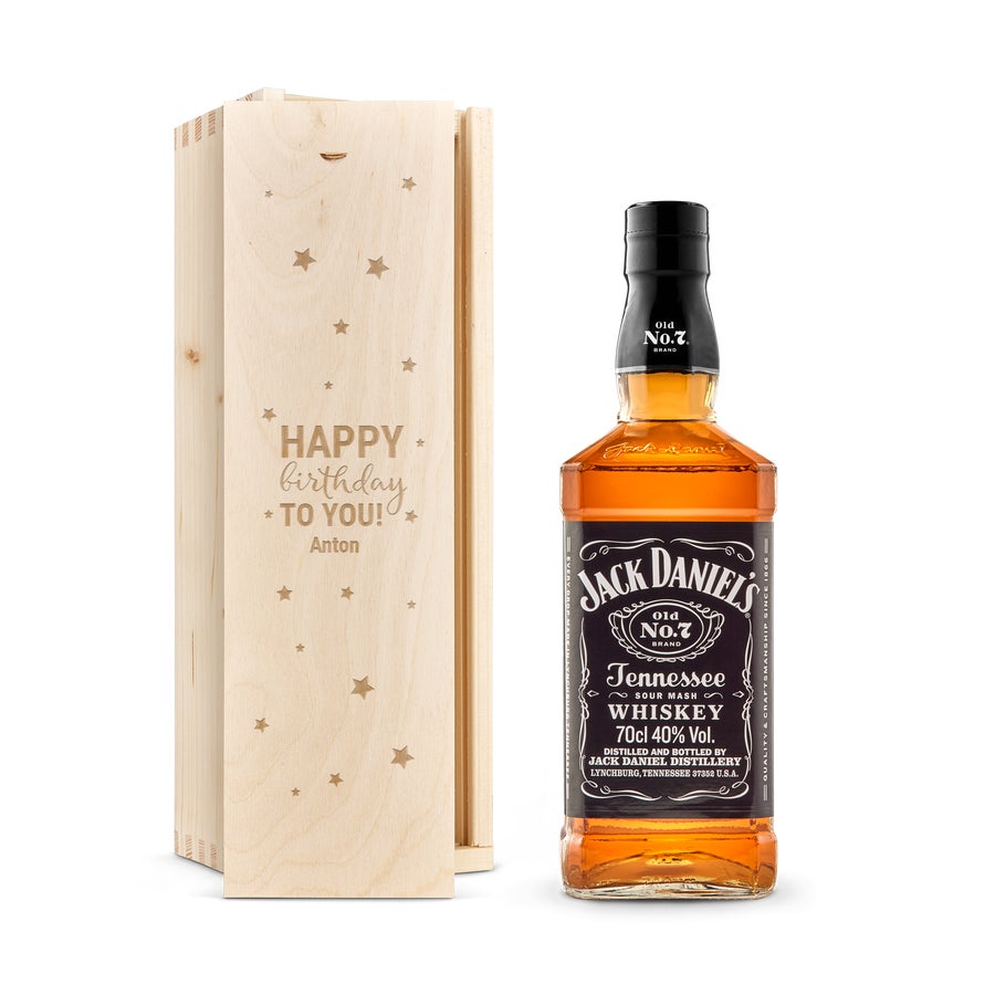 Whisky v gravírovanom boxe - Jack Daniels