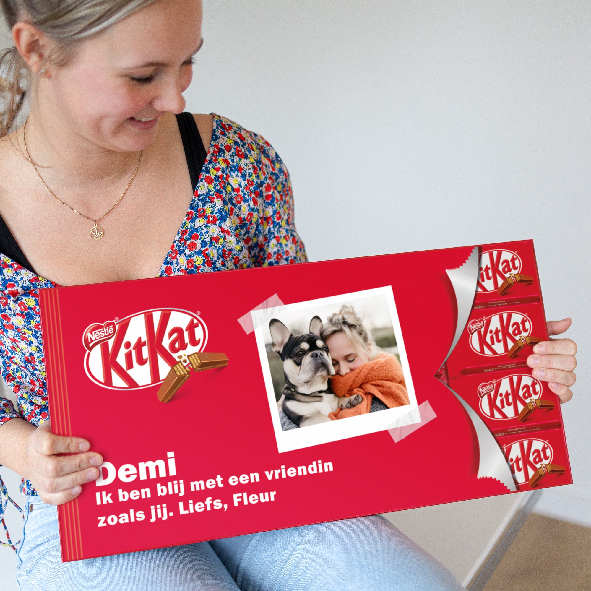 Giant KitKat reep met naam en foto bedrukken