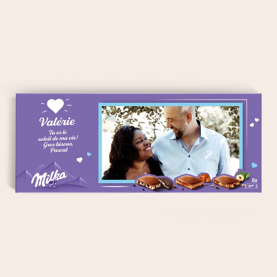 Méga tablette de chocolat Milka personnalisée Méga tablette de chocolat Milka personnalisée