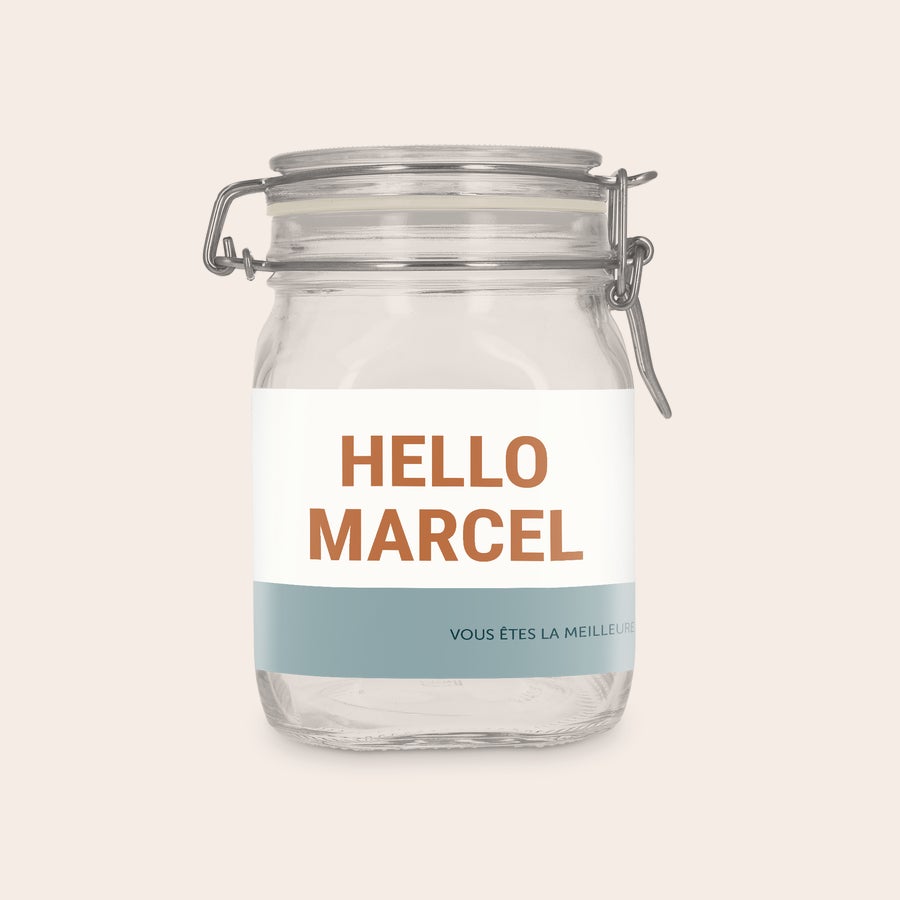 Bocal en verre avec couvercle - personnalisé Bocal en verre avec couvercle - personnalisé