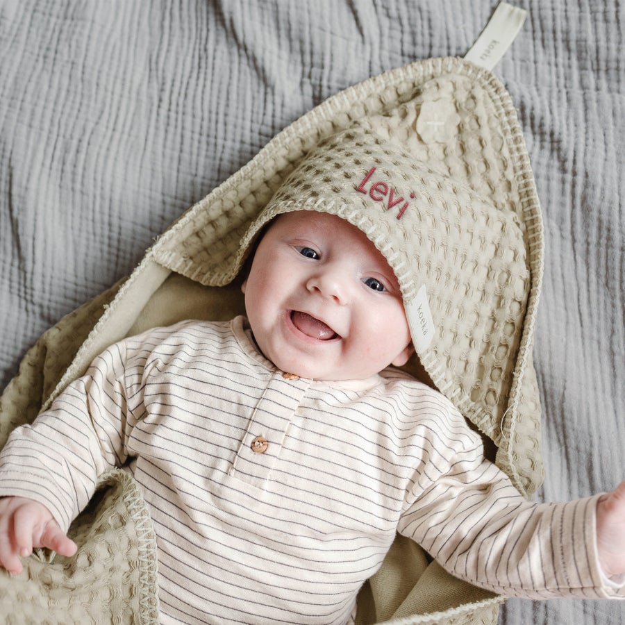 Embroidered Koeka baby bath towel Embroidered Koeka baby bath towel