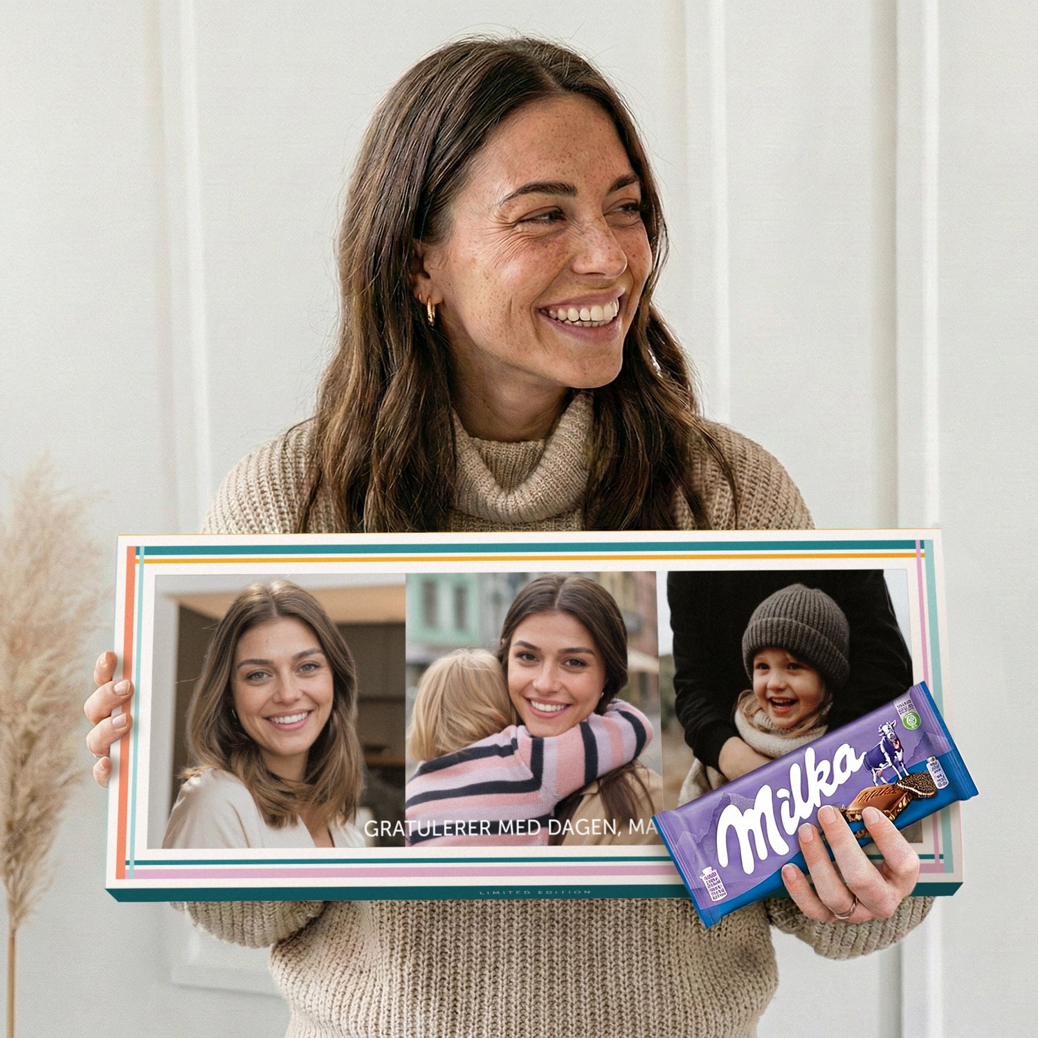 Personlig XXL sjokoladeplate - Fylt med Milka - 12 plater