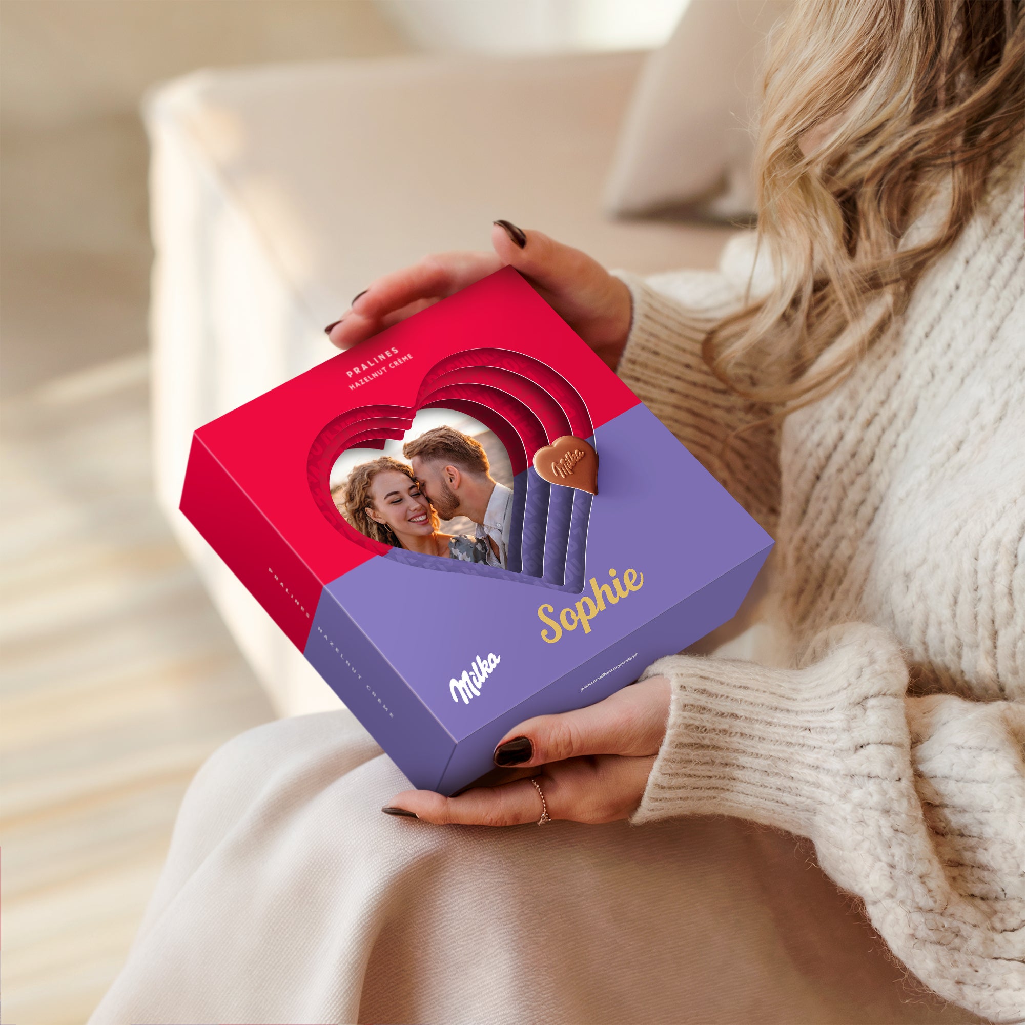 Milka Hearts In Personalised 3D Gift Box