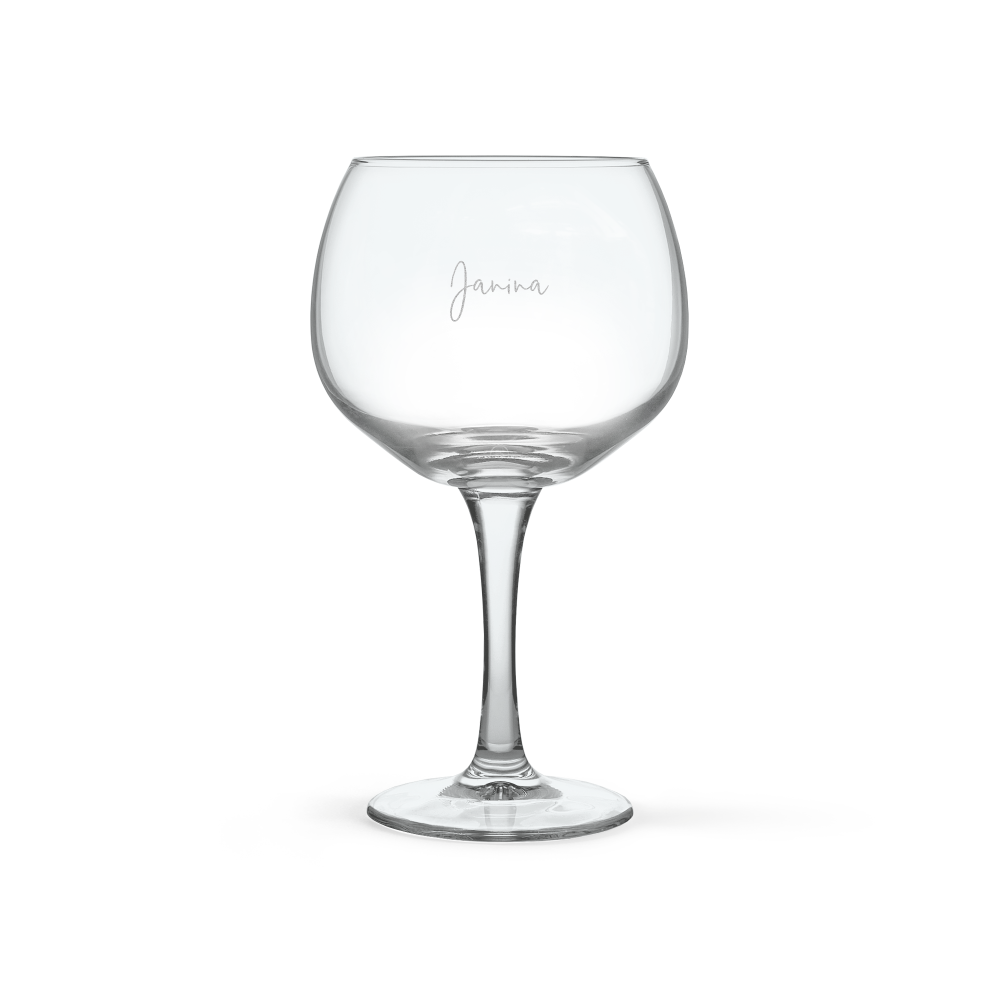 Gin Glas mit "Janina" Gravur, perfekt zum Überraschen.