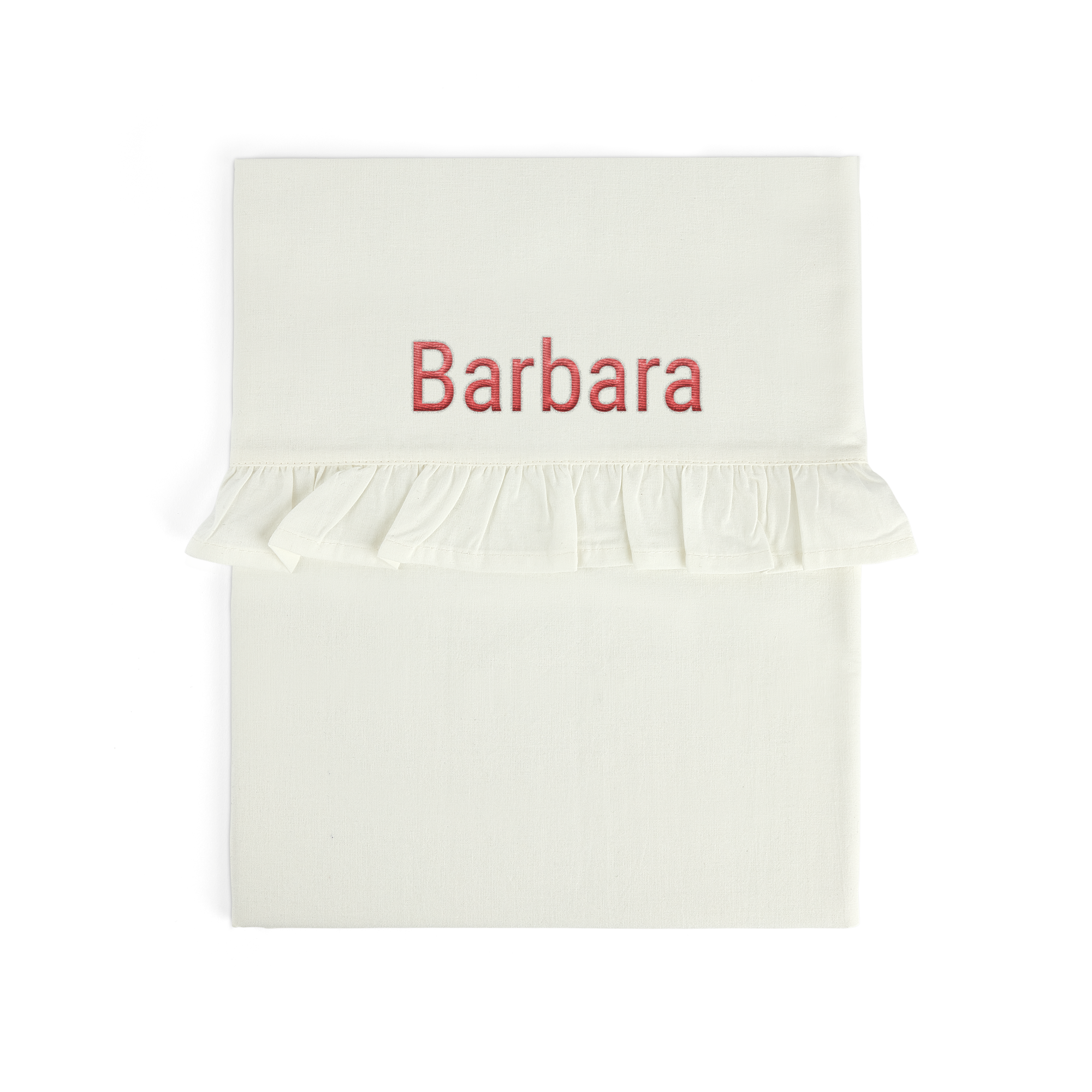Embroidered cot sheet - Ruffle