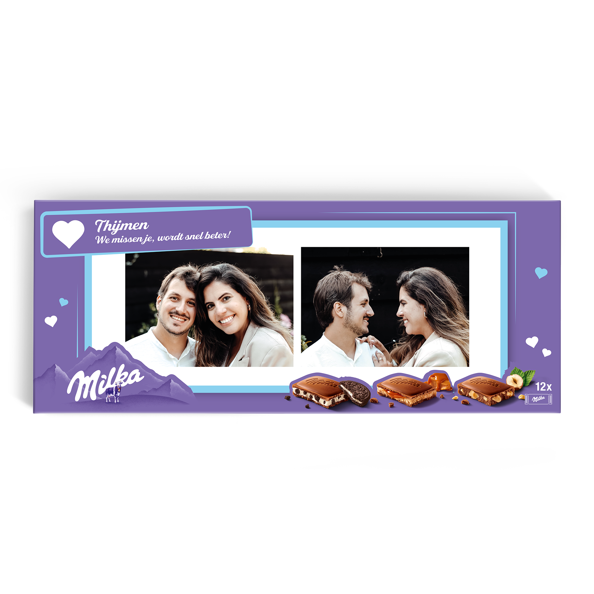 Mega Milka reep met naam en foto bedrukken