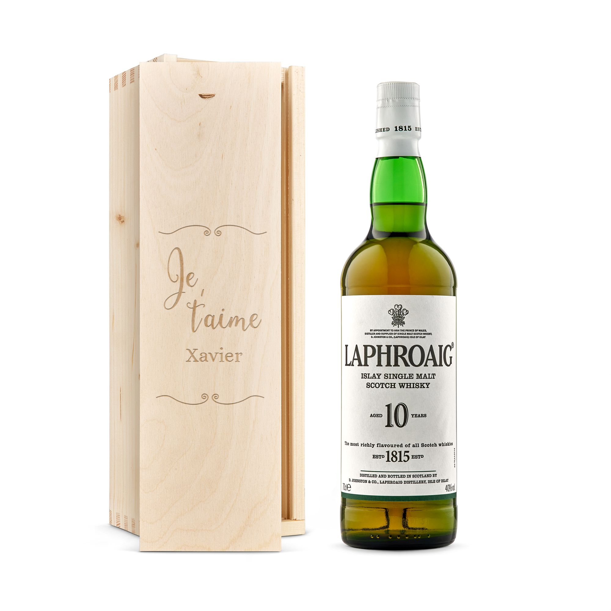 Whisky Laphroaig 10 ans - Coffret gravé