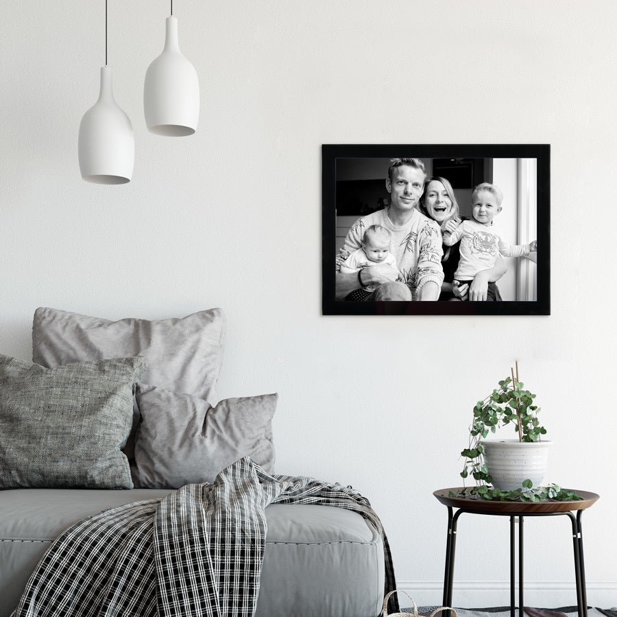 Personalised photo frame - Glass - Black - 40 x 30 cm