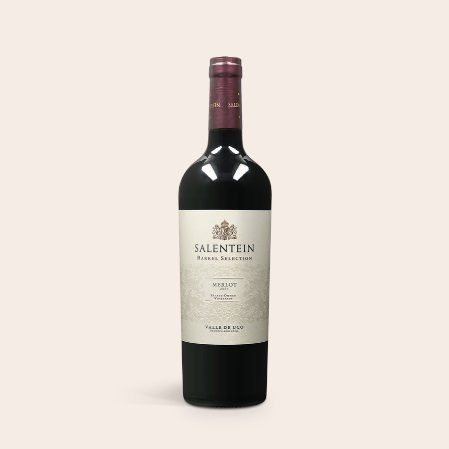 Personalizované víno - Salentein Merlot Fľaša vína Salentein Merlot s etiketou na mieru v personalizovanej drevenej krabici s potlačou.