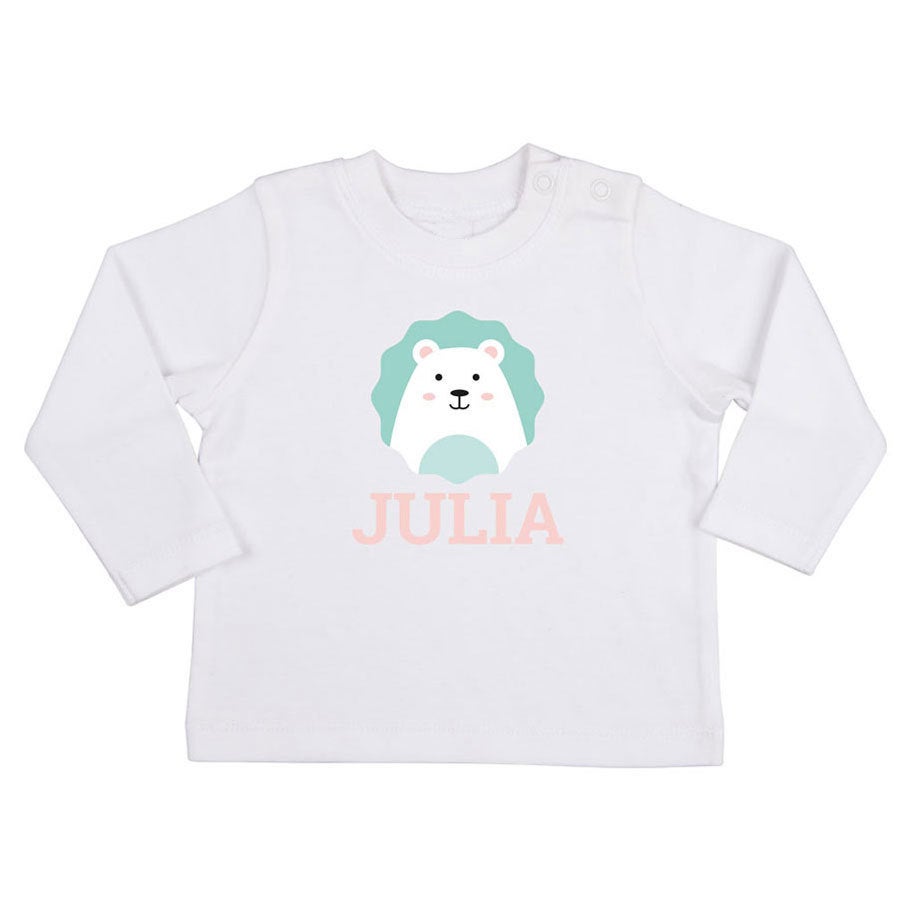 Baby Langarmshirt bedrucken - Weiß - 62/68