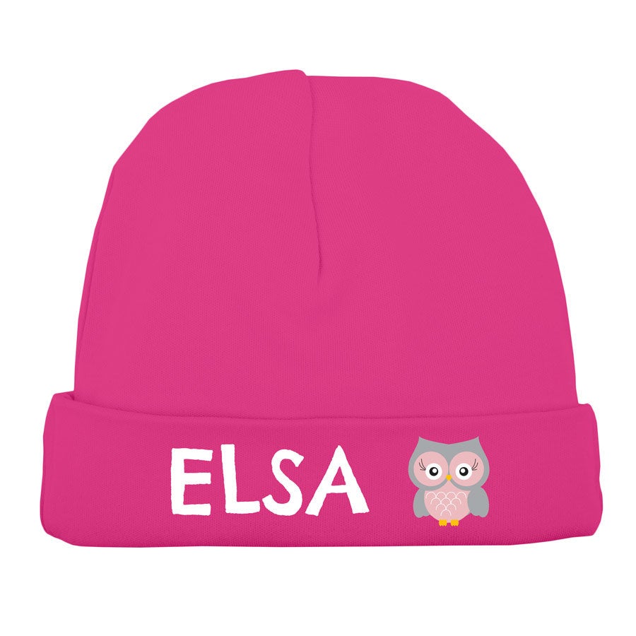 Berretto da neonato personalizzato - fucsia